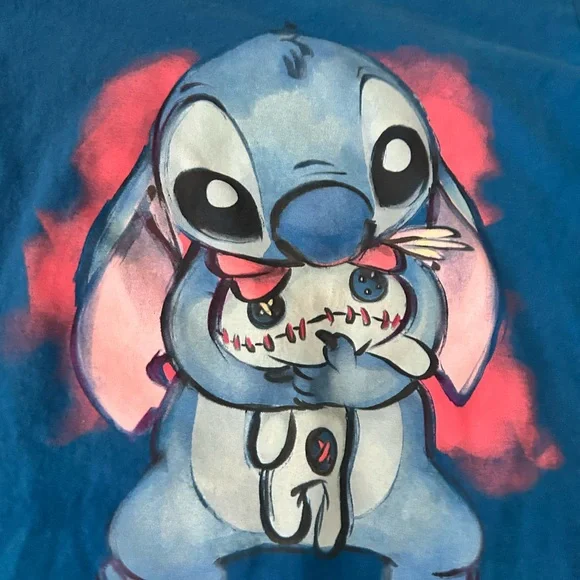 Disney Store Blue Stitch and Scrump T Shirt Women’s Size Large - Picture 2 of 8